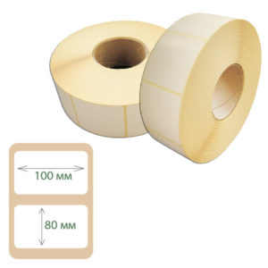 Этикетки 100х80 термо (400 этикеток в ролике), втулка 40мм